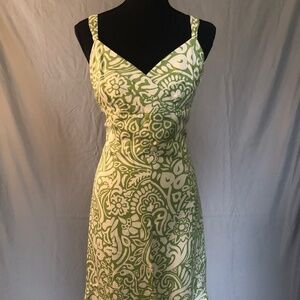 Green and White Ann Taylor Summer Dress